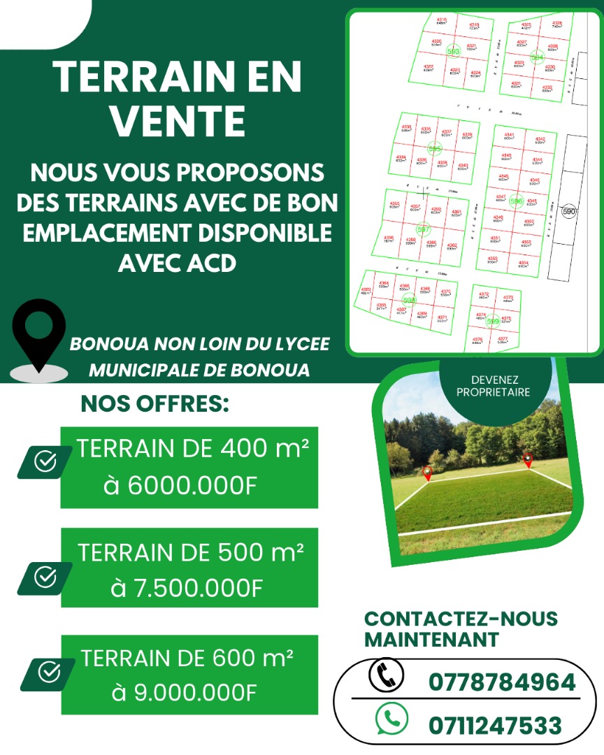 Terrain à Bonoua
